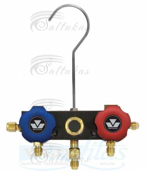 Reduktorius, 3 x 1/4″ SAE, R134a, R404A, R407C, R410A, R507, R422A, R422D, R417A, R32, R407F, R290, MASTERCOOL Tools, chemical care materials Beard parts and other equipment