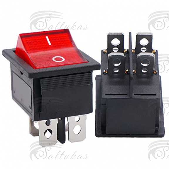 Jungiklis (mygtukas), 250V, 20A, 38x22mm, 2 padėčių Miscellaneous switches
