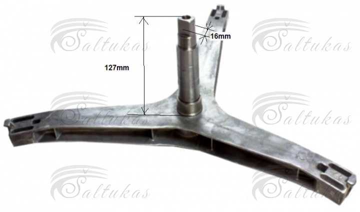 Skalbimo mašinos SAMSUNG kryžmė, 6205, 6206 guoliai, ašis 12,7cm, 35×65,55×10/12 riebokšlis, 1200RPM,alternatyva Crossings of washing machines