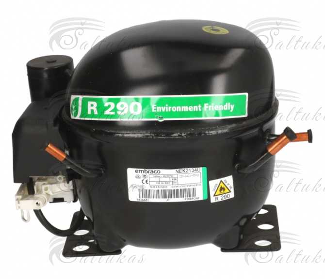 Šaldytuvo kompresorius EMBRACO R290, 452W, 220-240V, 50 Hz, 9,99 m3 Compressors for industrial refrigerators