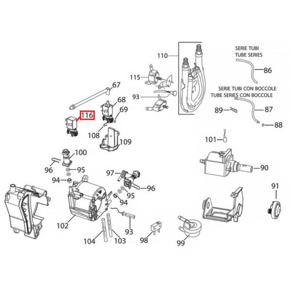 COFFEE MACHINE DELONGHI,KRUPS SOLENOID VALVE CEME 5220VN2,7(2VB)(GRY) 230V,ECAM22.360.B Magnifica S Cappuccino ECAM22.360.S Magnifica S Cappuccino ECAM22.366.B Magnifica Cappuccino S ECAM22.366.S Magnifica Cappuccino S ECAM23.450.BEX:3 Cappuccino EC - Image 4