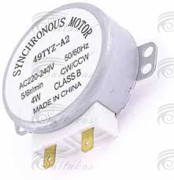 Variliukas 220V, 4W, 2.5r/min., ašelės ilgis 10mm, su įpjova iš vienos pusės Microwave oven motors