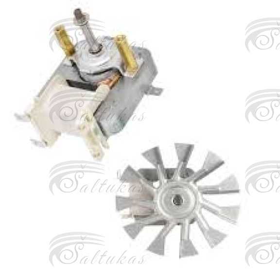 Elektrinės orkaitės CANDY/HOOVER ventiliatoriaus varikliukas su sparneliu komplekte,orig. Plaset M3764 18 watts 220-240 volts 50/60 Hz Oven fans grill motors and wings