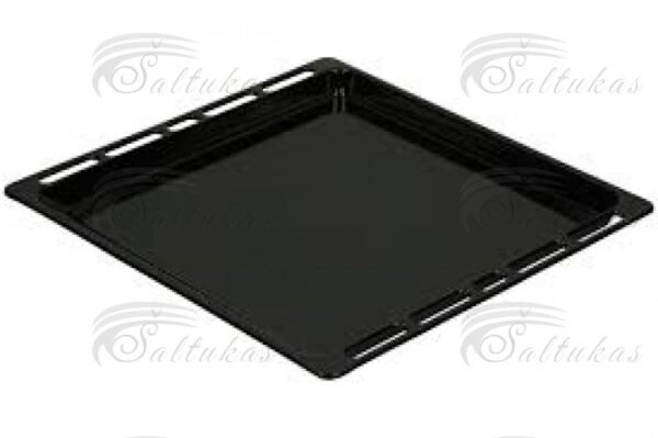 Dujinės elektrinės viryklės WHIRLPOOL/INDESIT kepimo skarda.ENAMELLED DRIP TRAY BLACK 403X389MM