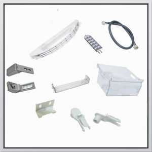 Holders for household refrigerators, drawers, shelves and other plastic details