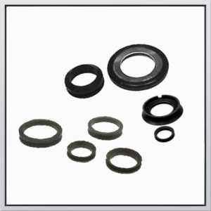 Sealing rings of the V-ring type of washing machines