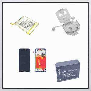 Batteries for phones, video cameras cases protecting glasses and other parts