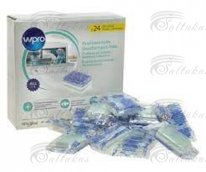 Indų plovimo tabletės indaplovėms , 24 vnt, Whirlpool, Bauknecht ir kitoms indaplovėms Chemicals for the chemical maintenance of household appliances Lubricant, etc.