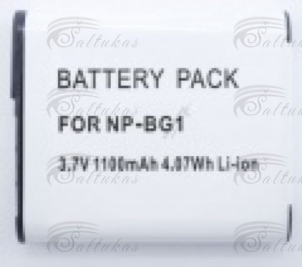 Akumuliatorius video kamerai NPBG1 SONY,Įtampa: 3.7V, Talpa: 1.1Ah, Tipas: Vaizdo kameros baterija, Chemija: Ličio jonų (Li -ion), Įkraunama: Taip, Turinio vienetai: 1, Pakuotė: Kartoninė, Plotis: 35.6mm, Ilgis: 41.7mm, Aukštis : 8,5 mm