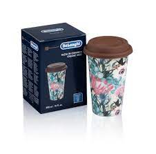 Reusable ceramic thermo cup DELONGHI, with lid, double ceramic walls, capacity 350ml Coffee machine care products,lubricants and other parts
