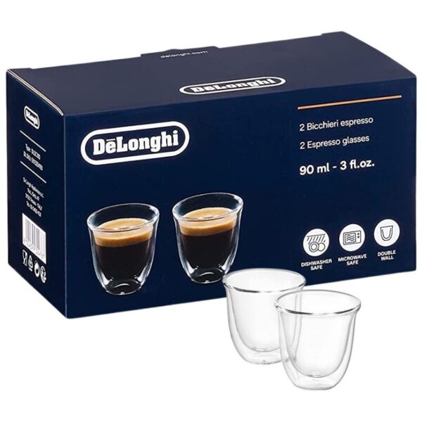 Espresso thermo glass set (2 pcs) DELONGHI, capacity of one glass - 60ml - Image 2