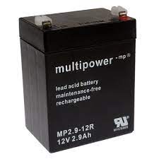 Battery MP2,9-12R MULTIPOWER Voltage: 12V, Capacity: 2,9Ah, Type: Lead gel battery, Chemistry: Lead-acid battery (Pb), Rechargeable Silicone adhesives insulation battery batteries Bearded,epilators, etc.
