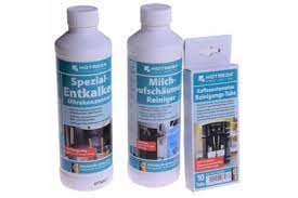 A set of means for decalcifying the coffee machine and cleaning the milk capacity Coffee machine care products,lubricants and other parts