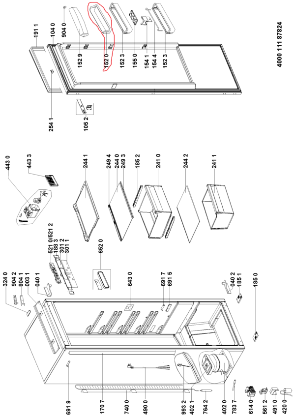 Refrigerator WHIRLPOOL, INDESIT top door shelf 440x105x75mm orig. - Image 3