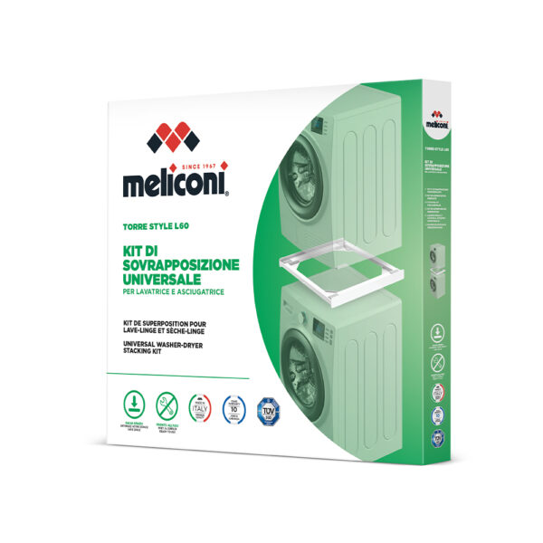 Universal frame for connecting a washing machine and dryer, 60 cm wide and 60 cm deep. MELICONI. TORRE STYLE L60 BUILD-IN FRAME - Image 3