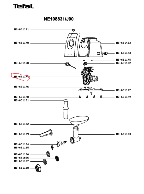 Meat grinder TEFAL,MOULINEX motor in the kit,LinkPlus HC7025 220-240V 50Hz Cl.155 - Image 3