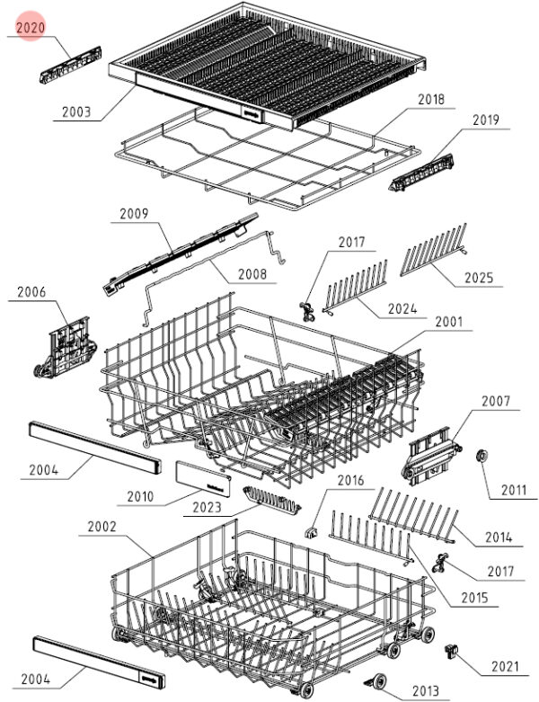 Dishwasher GORENJE top basket holder (left side,orig. - Image 3