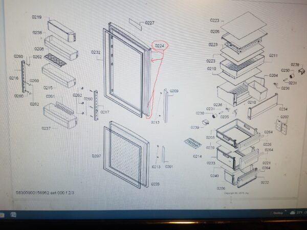 Top door of the BOSCH/SIEMENS refrigerator without door gasket and accessories,gray,orig. - Image 3