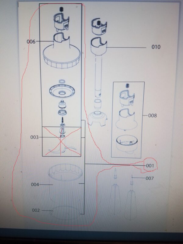 The capacity of the blender (shredder) ELECTROLUX (1000ml) with a cap - reducer,without blade orig. - Image 3