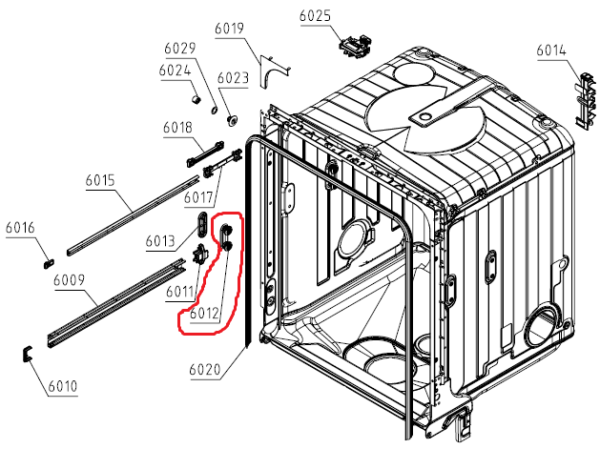 Dishwashers Gorenje guides with wheels for the top drawer of the dishwasher - Image 3