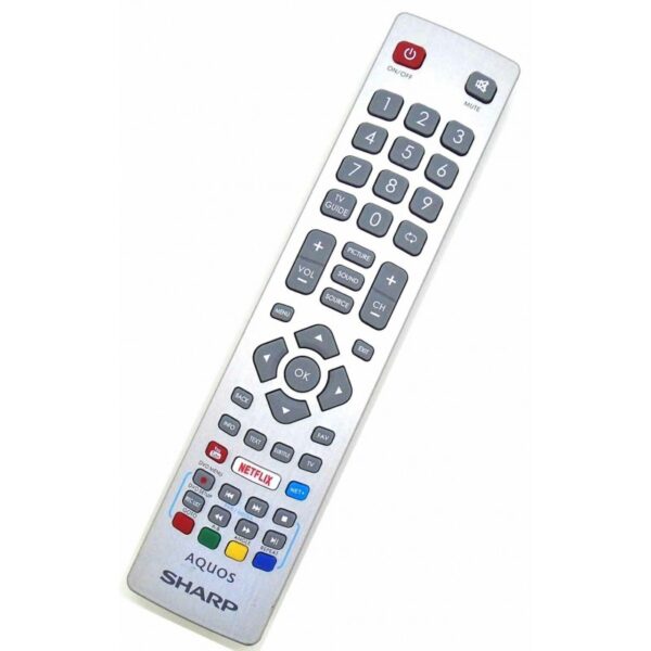 SHARP remote control for the TV. DM-1829 RC SHP/WEEE/SILVER/SLIM/IR/SMART/NETFL/D