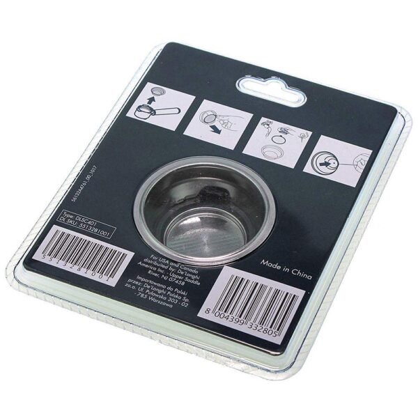 Double, two-cup sieve (filter) for coffee handle, DELONGHI,SMEG "Easy Clean", Ø61,5mm, height 26,5mm
