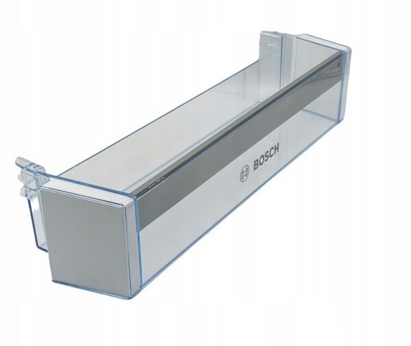 Door rack of the refrigerator BOSCH, SIEMENS with gray color pr. strip, bottom, 470x95x120mm, orig.