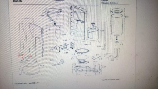 Lid of the bosch/SIEMENS container for the coffee machine, the product code of the container 12014694 - Image 3