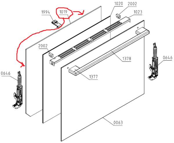 Oven GORENJE inner door glass,538х434мм,orig. - Image 2