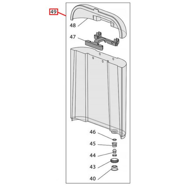 Water container (capacity) of the DELONGHI coffee machine, EC25x, EC27x for models, orig. - Image 5