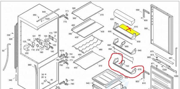 Frame of the bottom door shelf of the LIEBHERR refrigerator.470 mm x 110 mm x 15/70 mm - Image 4