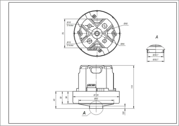 Vacuum cleaner ROWENTA ,TEFAL motor. MOTOR.463-3-406-50 / 732830 - Image 4