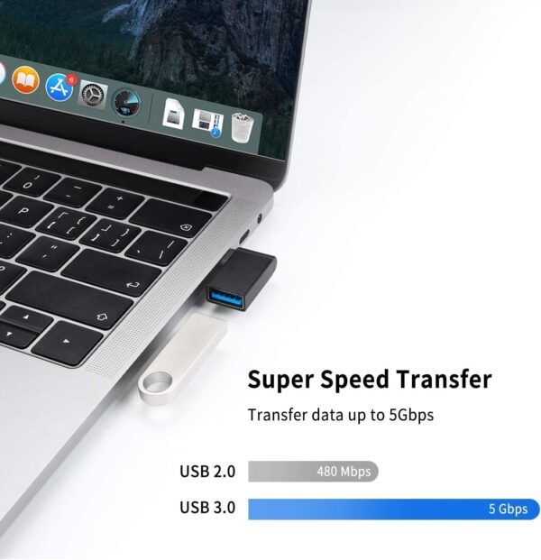 USB -adapter. USB-C 3.0 ADAPTER, TYPE-A SOCKET, 90°, OTG, METAL - Image 2