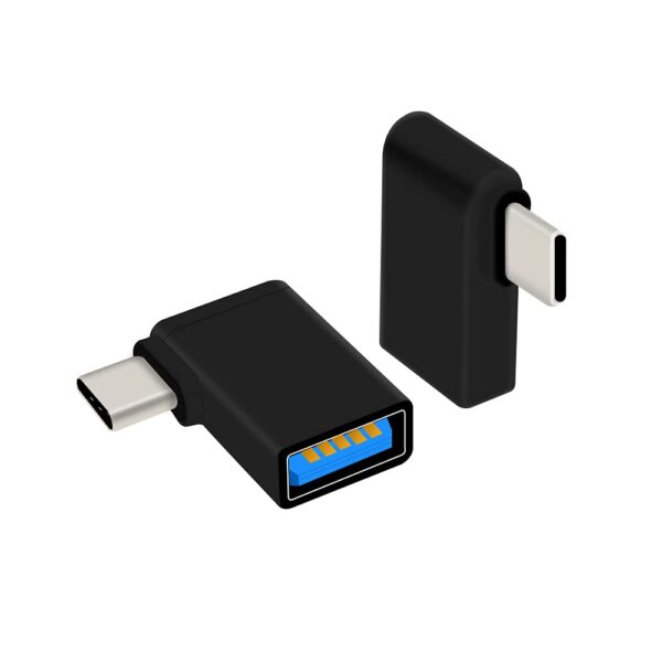 USB -adapter. USB-C 3.0 ADAPTER, TYPE-A SOCKET, 90°, OTG, METAL