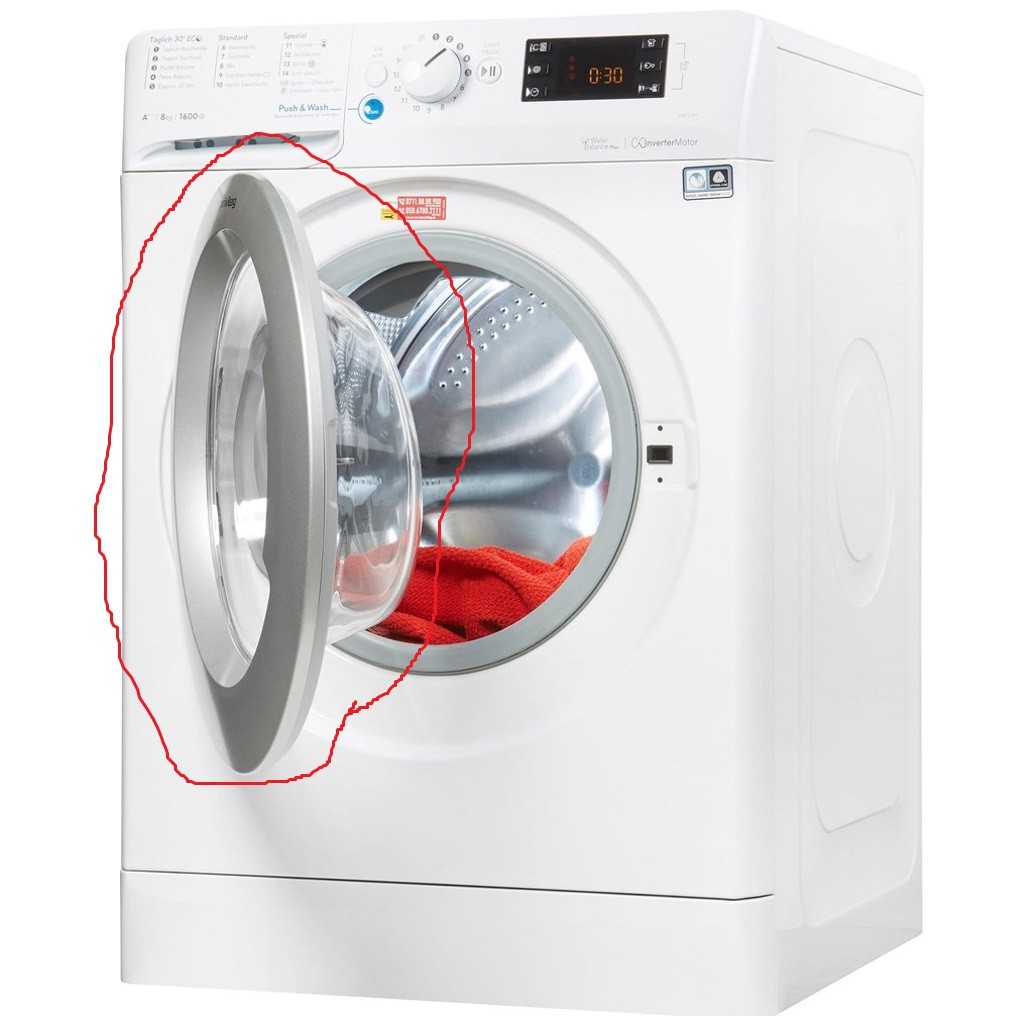 Washing machine PRIVILEG,WHIRLPOOL/INDESIT door set. Charging door frames and glass for washing machines
