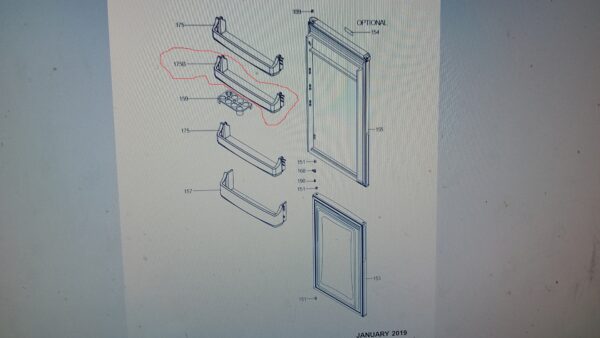 Middle door shelf of the refrigerator SHARP,VESTE - Image 2