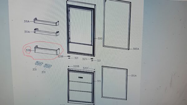 Refrigerator ELECTROLUX / AEG,VESTEL bottom door shelf.485x124мм - Image 2