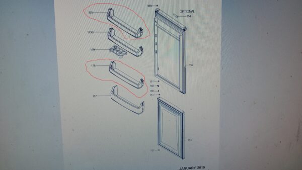 Refrigerator SHARP,VESTEL public ,middle door shelf,1pcs - Image 4