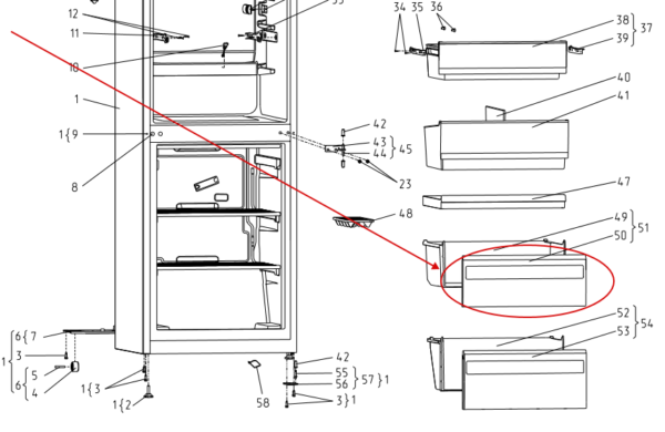 The visor of the refrigerator drawers Atlant, Minsk 470x195, is made in a transparent color.470 * 190 * 22 mm (length * width * thickness) - Image 4