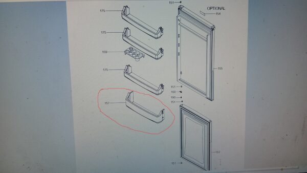 Refrigerator VESTEL,STANDART bottom door shelf - Image 2