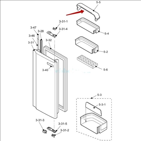 Cover of the top door shelf of the refrigerator SHARP - Image 2