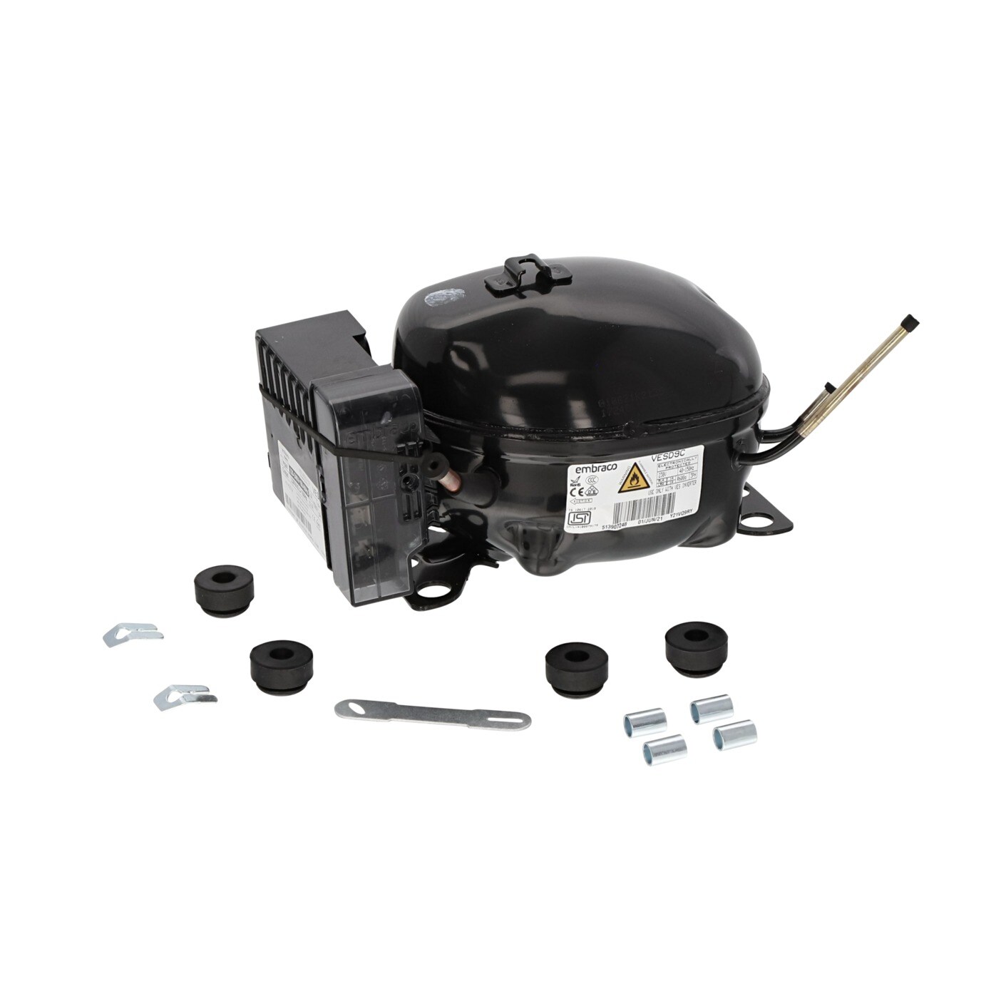 Refrigerator compressor. COMPRESSOR,COMPLETE,VESD9C. Compressors for household refrigerators