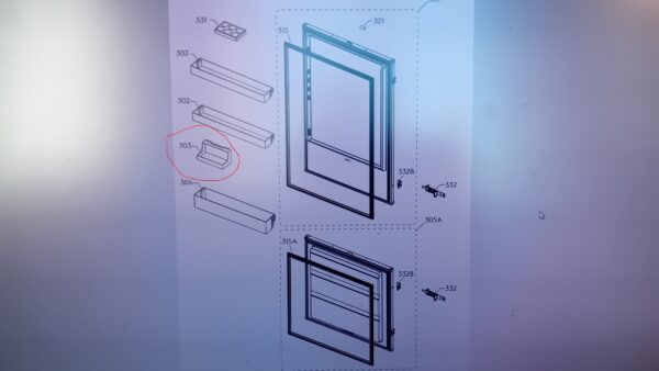 Electrolux refrigerator / AEG small door shelf,204.9x100mm,orig. - Image 2