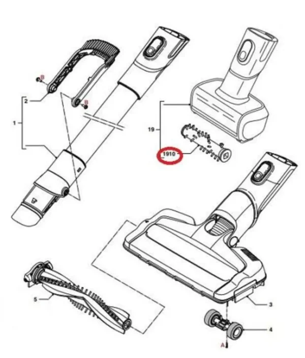 Philips/SAECO mini-nozzle oval brush for cordless vacuum cleaner - Image 2