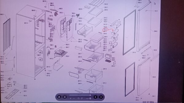Middle door shelf of the refrigerator WHIRLPOOL/INDESIT,orig. 478x115x64mm - Image 4
