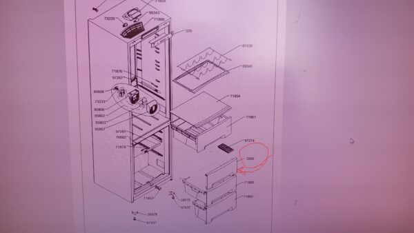 The top door of the SMEG refrigerator is opened, the freezer areas, orig. - Image 3