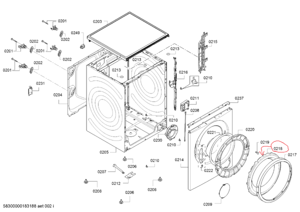 The front part of the frame of the BOSCH/SIEMENS washing machine - Image 2