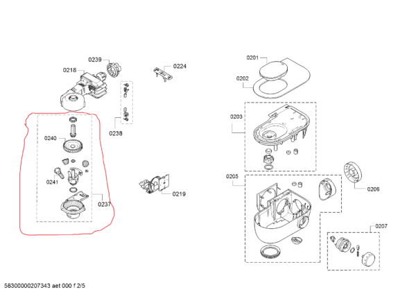 Bosch/SIEMENS food processor in the kit. INSTALLATION SET SET GEARS OF DRIVE UNIT MUM5, WITHOUT BRUSHES - Image 2