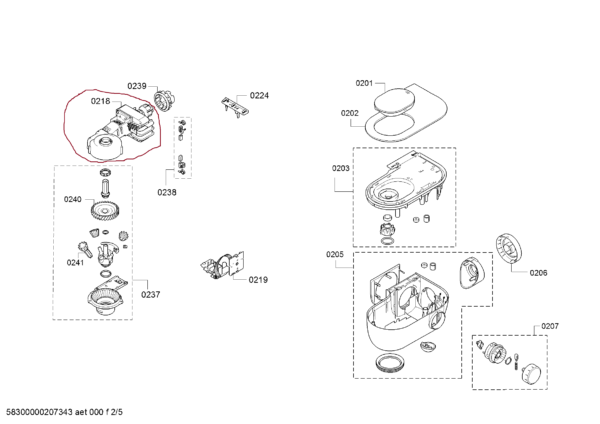 The engine of the food processor BOSCH/SIEMENS. MOTOR ASSEMBLY WITH HOLDER, 900W - Image 2