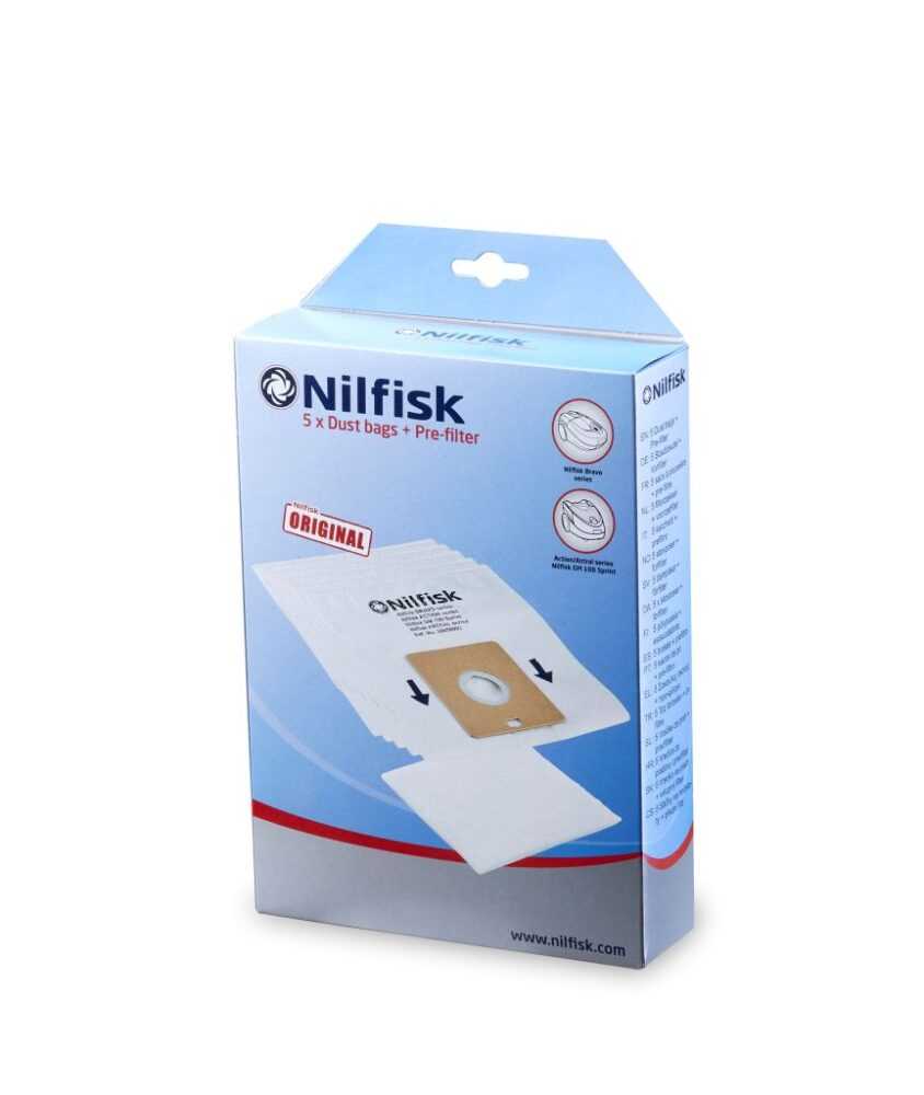 Vacuum cleaner bags for NILFISK Action Bravo series,orig. DUST BAG ACTION PLUS (X5)+PRE-FILTER Vacuum cleaner brushes, hoses,Hepafilters and bags